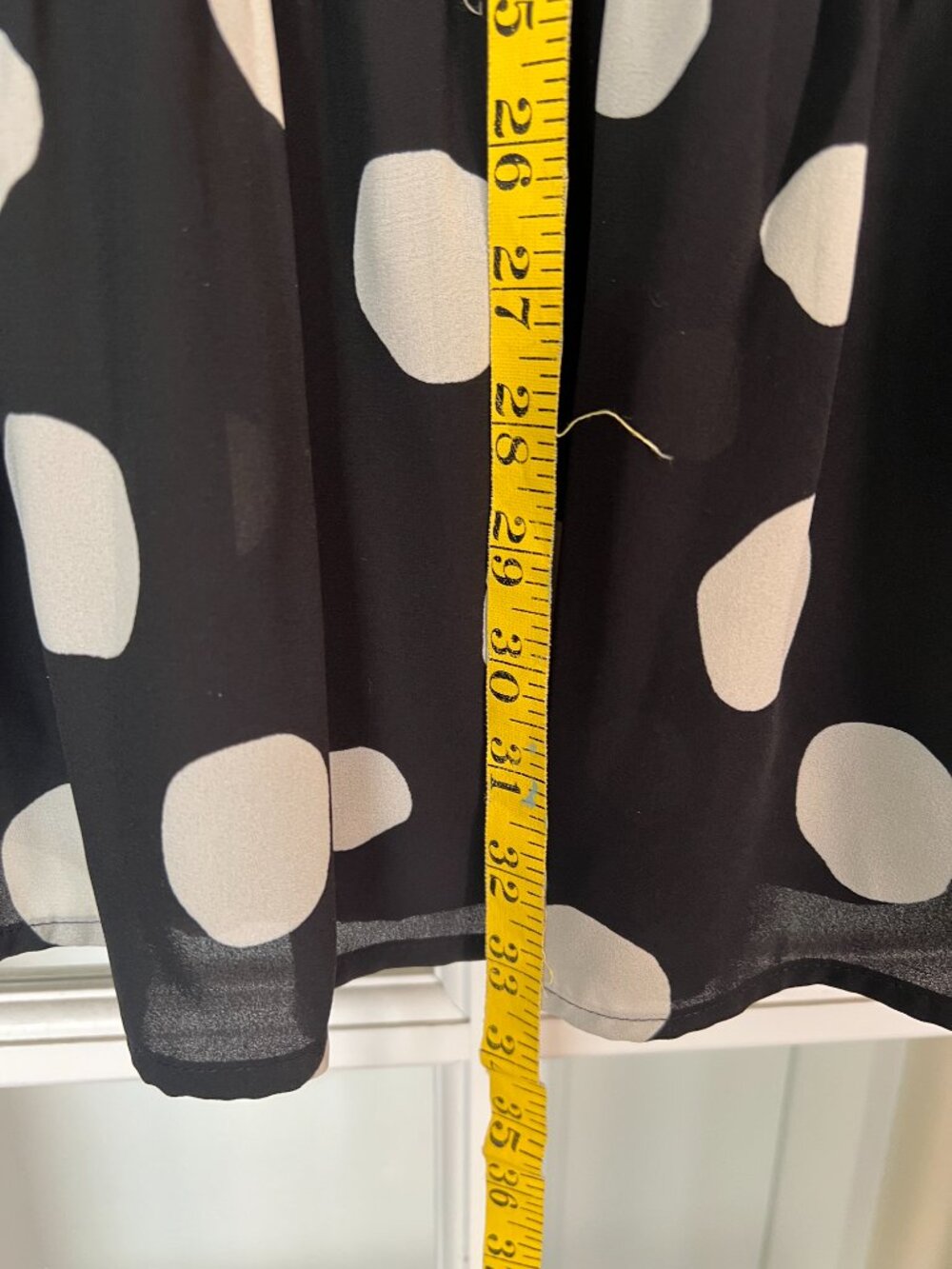 Polka Dot swing dress, black and cream. Size XL. Non smoker - Picture 5 of 5